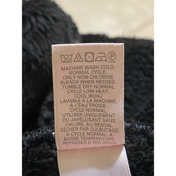 Victoria's Secret Women's Black Plush Hooded with Belt & Embroidered VS Logo M/L - Picture 11 of 11